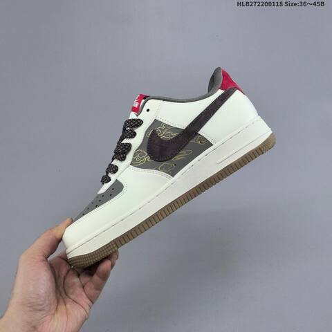 Nike Air Force 1 07 LV8 Off White Dark Grey Red Brown EU 36-45 Sneaker - Unisex (BS-61934)