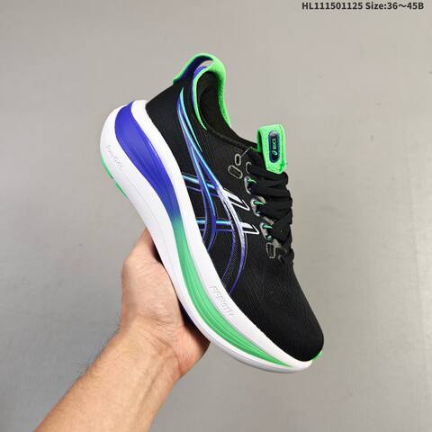 ASICS Gel-Nimbus 27 Black Green Blue White EU 36-45 Running Shoe Running Sneakers - Unisex (BS-69231)