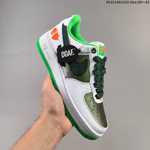 Nike Air Force 1 Low White Dark Green Metallic Green Orange EU 36-45 Sneaker - Unisex (BS-62585)