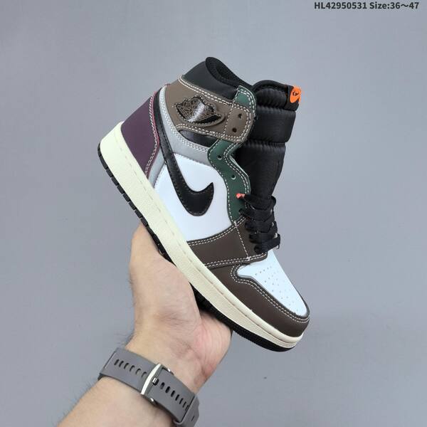 Jordan Air Jordan 1 Retro High OG black/white/gray/purple 36~47 casual