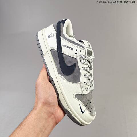 Nike SB Dunk Low White Black Grey Navy EU 36-45 Skate Shoe - Unisex (BS-63296)