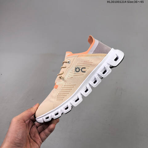 On Cloud 6 Coast Beige Peach White Black EU 36-45 Running Shoe Running Sneakers - Unisex (BS-69745)
