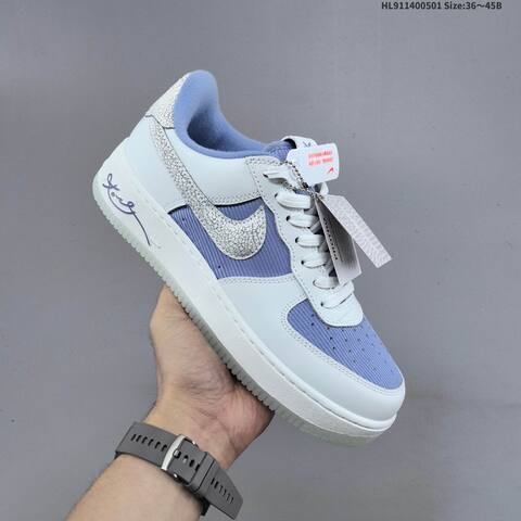 Nike Air Force 1 07 White Light Blue Silver EU 36-45 Skate Shoe - Unisex (BS-60548)
