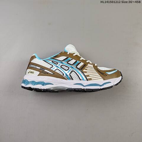 ASICS Gel-Kayano 12 1 White Brown Silver Light Blue EU 36-45 Running Shoe Running Sneakers - Unisex (BS-69162)