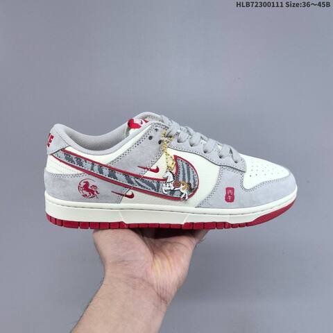 Nike Dunk Low Retro DIY Year Of The Horse White Black Red Gray EU 36-45 Skate Shoe - Unisex (BS-62070)