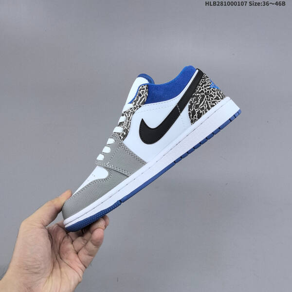 Nike Air Jordan 1 Low white/gray/blue/black 36~46B casual