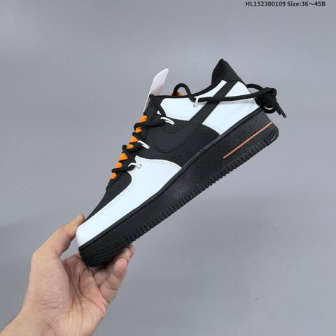 Nike Air Force 1 Low 07 Black White Orange EU 36-45 Sneaker - Unisex (BS-62107)