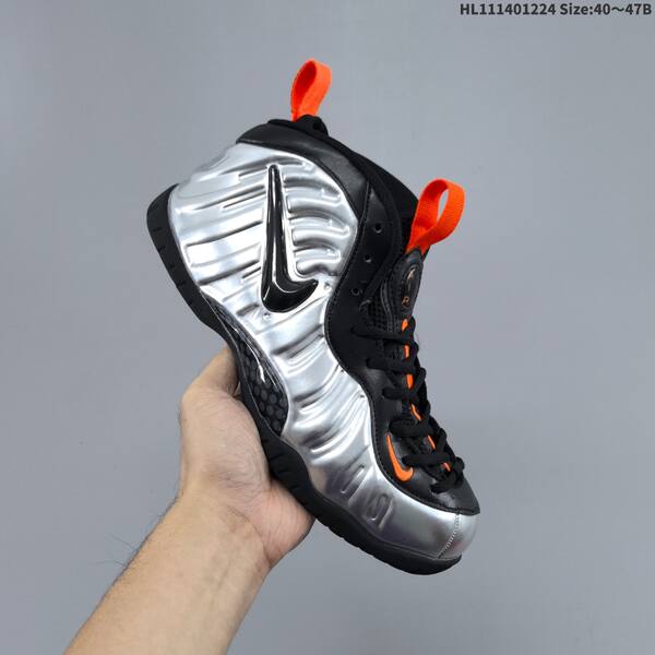 Nike Air Foamposite One metallic silver black orange EU 40-47 basketball shoe
