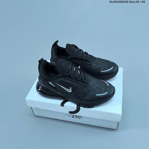 Nike Air Max 270 Flyknit Black Metallic Silver EU 36-45 Running Shoe - Unisex (BS-60106)