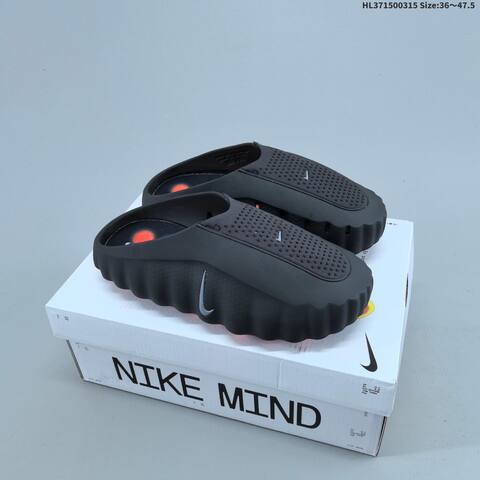Nike Mind 001 Recovery Slide Black Grey Orange EU 36-47 5 Slides - Unisex (BS-61298)