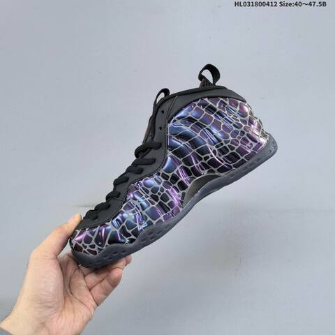 Nike Air Foamposite One Black Purple Silver White EU 40-47 5 Basketball Shoe - Men's (BS-60786)
