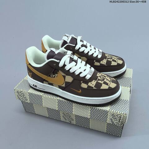 Nike Air Force 1 07 Low Brown Beige White Black EU 36-45 Sneaker - Unisex (BS-61356)