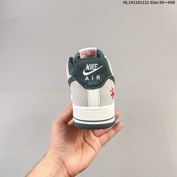 Nike Air Force 1 07 Low light grey dark green red white EU 36-45 sneaker