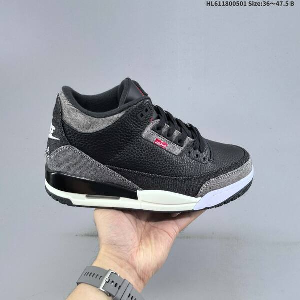 Jordan Air Jordan 3 Retro Black/Grey/White/Red 36-47.5 basketball