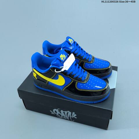 Nike Air Force 1 07 Black Blue Yellow EU 36-45 Sneaker - Unisex (BS-61125)