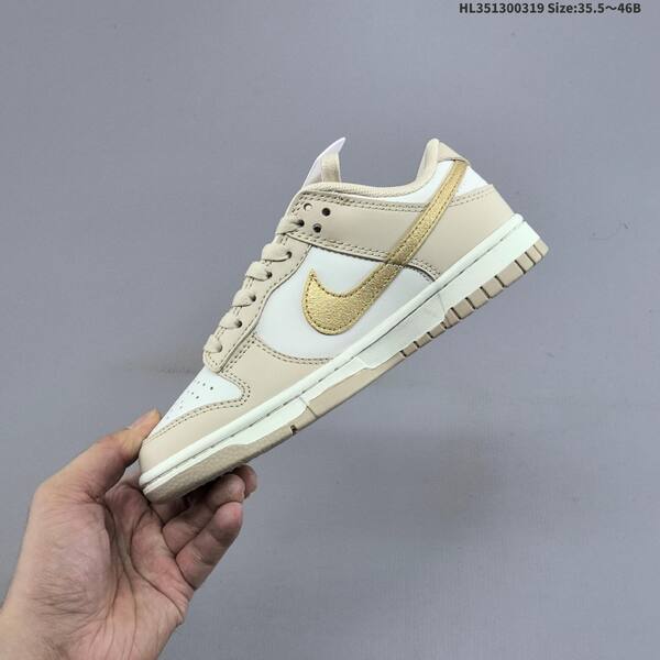 Nike Dunk Low Gold Swoosh sail beige gold white EU 35 5-46 skate shoe