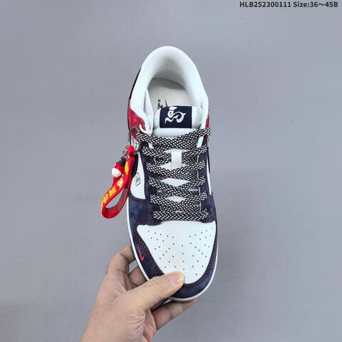 Nike SB Dunk Low Retro DIY White Navy Red EU 36-45 Skate Shoe - Unisex (BS-62051)