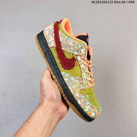 Nike Dunk SB Low Olive Green Bright Red Orange Multicolor Black EU 36-45 Skate Shoe - Unisex (BS-63828)