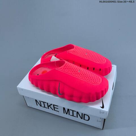 Nike Mind 001 Light Grey Bright Red EU 36-48 5 Slides - Unisex (BS-60995)