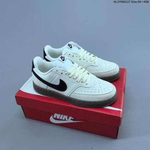Nike Court Vision Low Black White White Blue Yellow EU 36-45 Skate Shoe - Unisex (BS-61731)