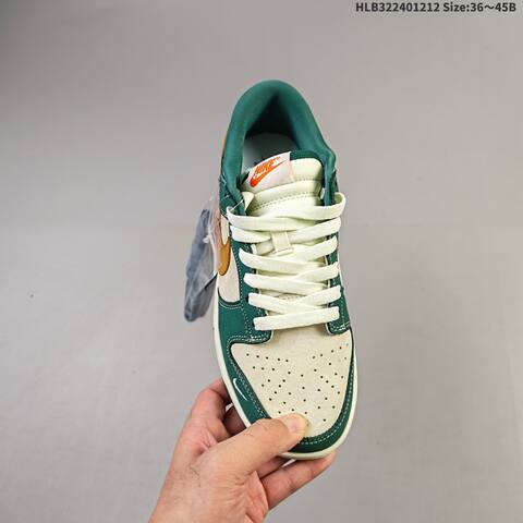Nike SB Dunk Low Retro DIY Dark Green Cream Orange White EU 36-45 Skate Shoe - Unisex (BS-62744)