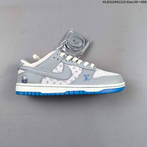 Nike SB Dunk Low Grey White Blue Cream EU 36-45 Skate Shoe - Unisex (BS-62589)