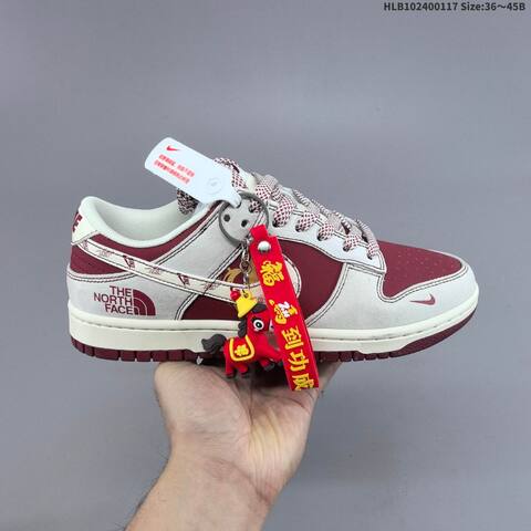 Nike SB Dunk Low Off White Light Grey Burgundy Red EU 36-45 Skate Shoe - Unisex (BS-61952)