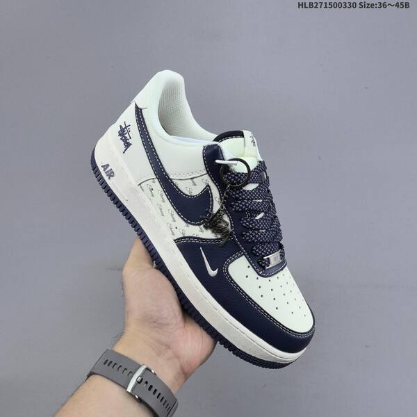 Nike Air Force 1 07 Low Stussy off white navy blue EU 36-45 sneaker