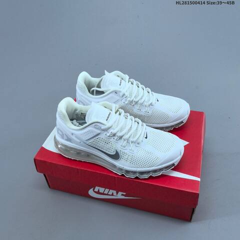 Nike Air Max 2013 White Black Silver EU 39-45 Running Shoe - Unisex (BS-60748)