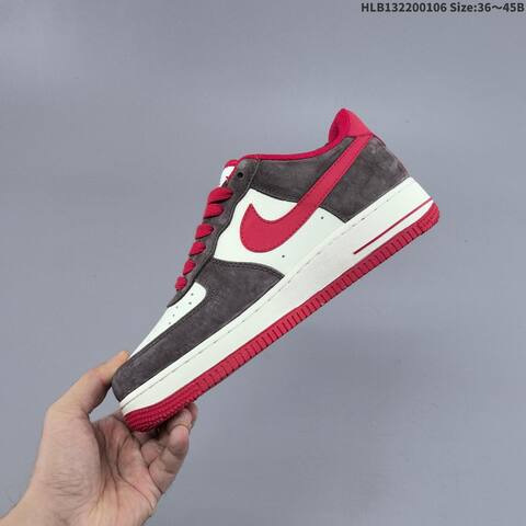 Nike Air Force 1 07 LV8 Dark Brown White Red Gold EU 36-45 Sneaker - Unisex (BS-62180)