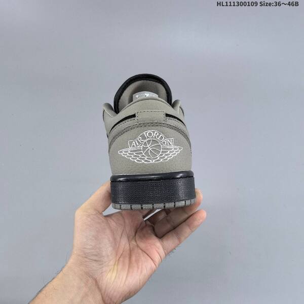 Jordan Air Jordan 1 Low OG black and grey with pink logo 36~46 casual