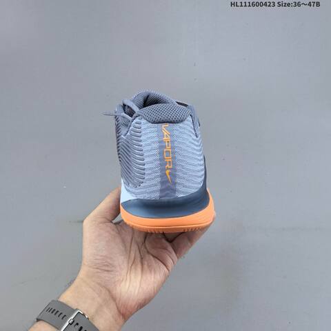 Nike Zoom Vapor 12 HC Light Grey Dark Grey Black Orange EU 36-47 Tennis Shoe - Unisex (BS-60577)