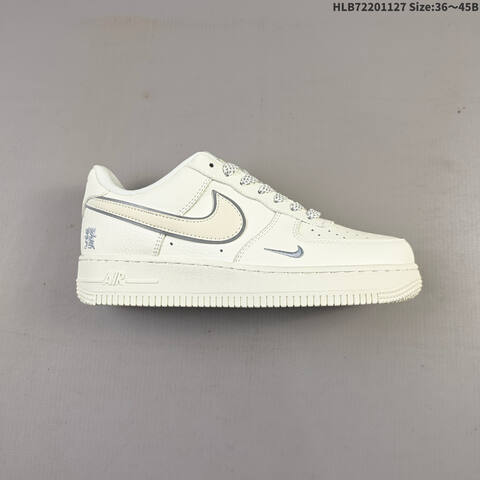 Nike Air Force 1 07 LV8 CS5288-056 Off White Light Grey EU 36-45 Sneaker - Unisex (BS-63021)