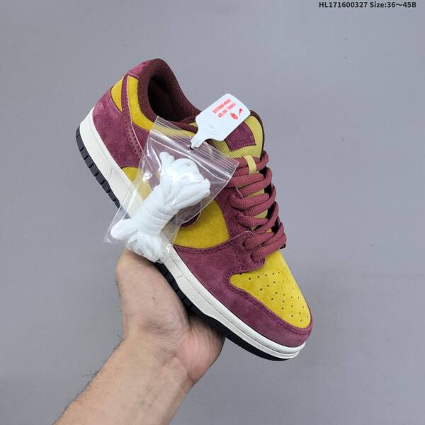 Nike SB Dunk Low Pro burgundy yellow sail black EU 36-45 skate shoe