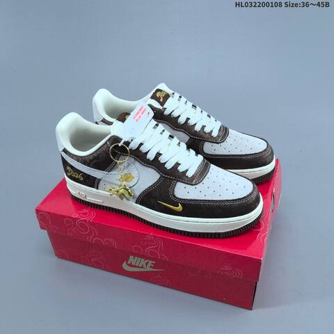Nike Air Force 1 Low Cream Brown White EU 36-45 Sneaker - Unisex (BS-62125)