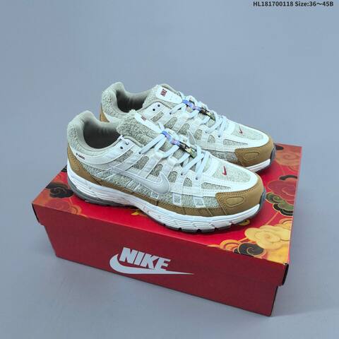 Nike P-6000 CNY IQ1120-311 Light Grey White Tan Red EU 36-45 Running Shoe - Unisex (BS-61918)