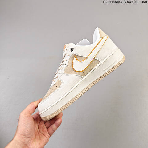 Nike Air Force 1 07 Light Beige Orange White EU 36-45 Sneaker - Unisex (BS-62826)