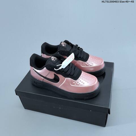 Nike Air Force 1 07 Metallic Red Metallic Rose Gold Black EU 40-45 Sneaker - Men's (BS-60965)