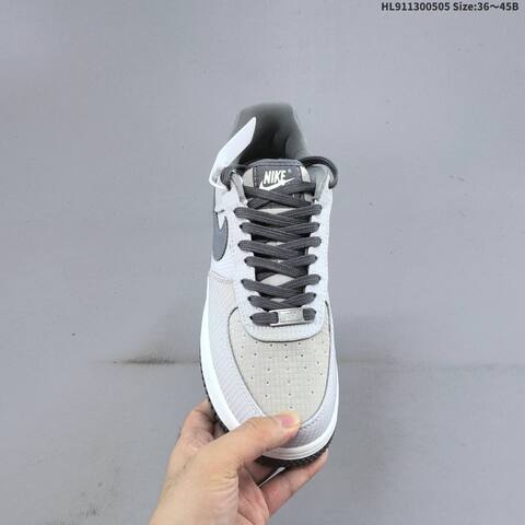 Nike Air Force 1 07 Light Grey Dark Grey White Black EU 36-45 Sneaker - Unisex (BS-60503)