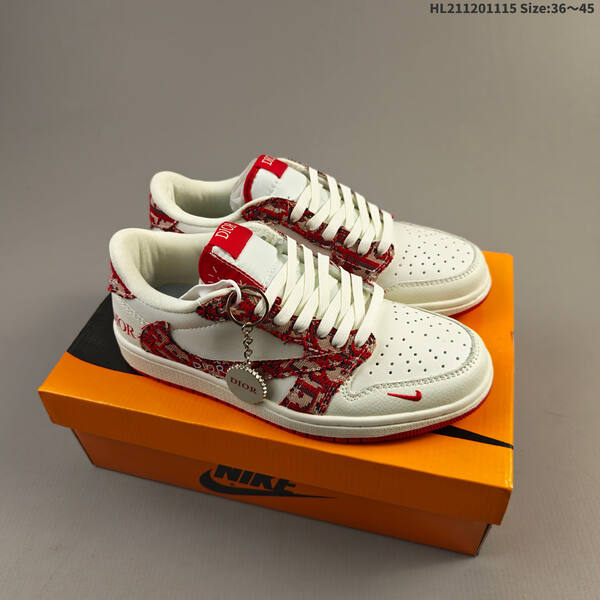 Nike Air Jordan 1 Low white/cream with red, blue, green, and gray accent variants EU 36-45 casual
