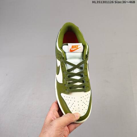 Nike Dunk Low Sail Olive Green Orange EU 36-46 Skate Shoe - Unisex (BS-63039)
