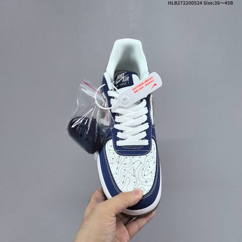 Nike Air Force 1 07 LV8 LD1999-030 Navy Blue White Olive Brown EU 36-45 Sneaker - Unisex (BS-60161)