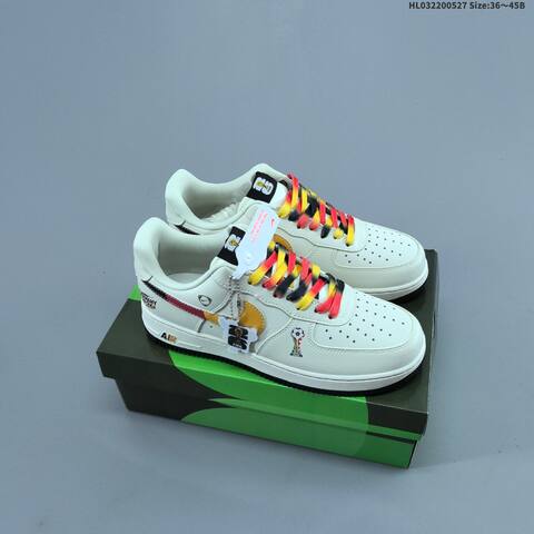 Nike Air Force 1 07 Light Beige Gray Red White EU 36-45 Skate Shoe - Unisex (BS-60090)