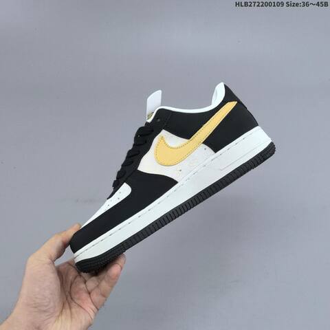 Nike Air Force 1 07 LV8 Black White Gold EU 36-45 Sneaker - Unisex (BS-62114)