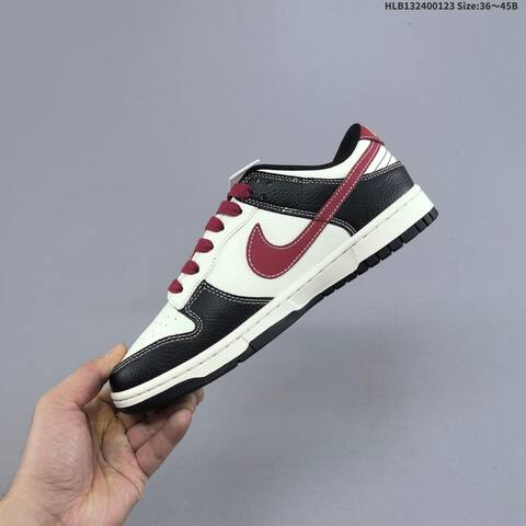 Nike Dunk Low Off White Black Burgundy Gold EU 36-45 Skate Shoe - Unisex (BS-61801)
