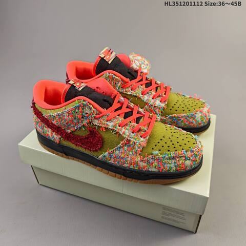 Nike Dunk SB Low Olive Green Bright Red Orange Multicolor Black EU 36-45 Skate Shoe - Unisex (BS-63828)
