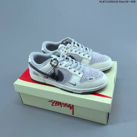 Nike SB Dunk Low Off White Light Grey Dark Grey Red EU 36-45 Skate Shoe - Unisex (BS-61877)