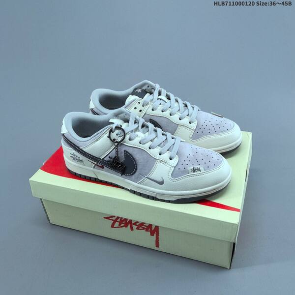 Nike SB Dunk Low off white light grey dark grey red EU 36-45 skate shoe