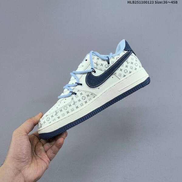 Nike Air Force 1 07 LV8 off white grey red navy blue EU 36-45 sneaker