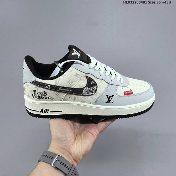 Nike Air Force 1 Low off white light grey black red EU 36-45 skate shoe